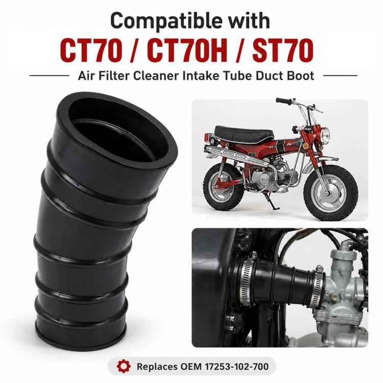 Air Filter Cleaner Intake Tube Duct Boot for Honda CT70 Trail 70 CT70H ST70 Mini Bike 17253-102-700, Duct Boot