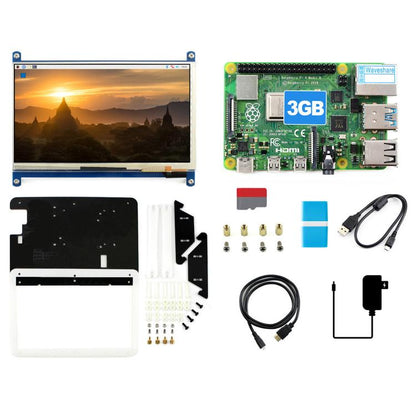 Waveshare Raspberry Pi 4 3GB Model B Display Kit With 7inch Capacitive Touch LCD, EU Plug, US Plug, UK Plug