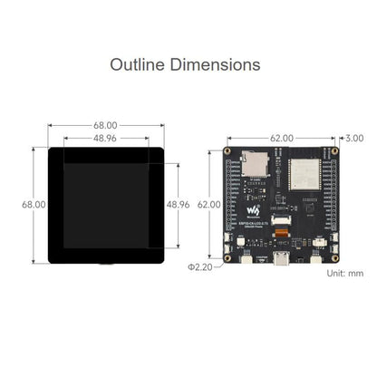 Waveshare ESP32-C6 2.73inch LCD Display Development Board RISC-V 32-Bit Processor, 320 × 320 Resolution, 35302