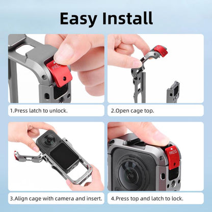 For Insta360 X6 Snap-On Rabbit Cage Protective Case Frame Shockproof Cover