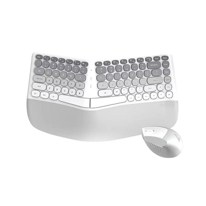 Mofii BOMI Ergonomic Wireless Keyboard and Mouse Split Wave Keyboard With Wrist Rest & Vertical Mouse