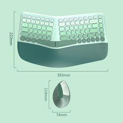 Mofii BOMI Ergonomic Wireless Keyboard and Mouse Split Wave Keyboard With Wrist Rest & Vertical Mouse