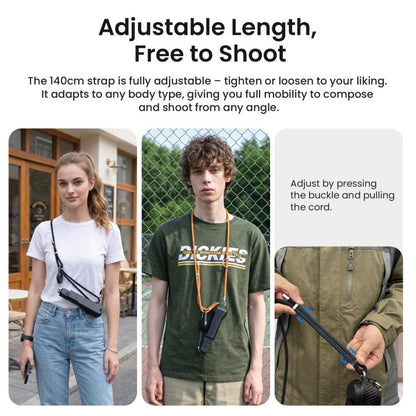 aMagisn Retractable Camera Crossbody Strap Neck Lanyard Cord for DJI Osmo Pocket 4/3, Insta360 Luna Ultra