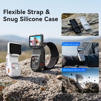 For Insta360 Luna Ultra Detachable Screen Monitor aMagisn Strap Silicone Case Adjustable Wristband Cover