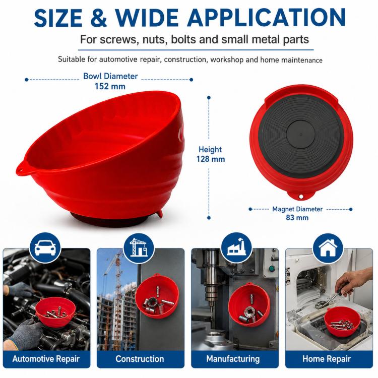 Strong Magnetic Storage Bowl For Car Repair Screws And Parts