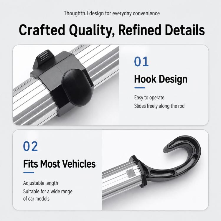 Car Seat Back Aluminum Tube Phone Holder Cup Holder With Hooks