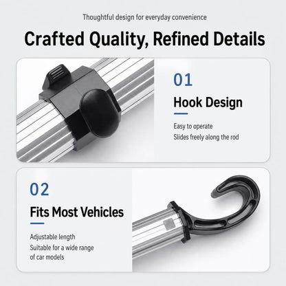 Car Seat Back Aluminum Tube Phone Holder Cup Holder With Hooks