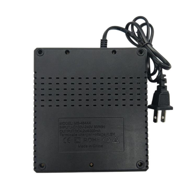 Universal 4-Slot Lithium Battery Charger With Power Level Display, US Plug, EU Plug