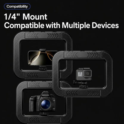 Handheld Smartphone Video Rig Light Rechargeable Camera Cage Ring Light, 4400mAh, 6600mAh, 8000mAh