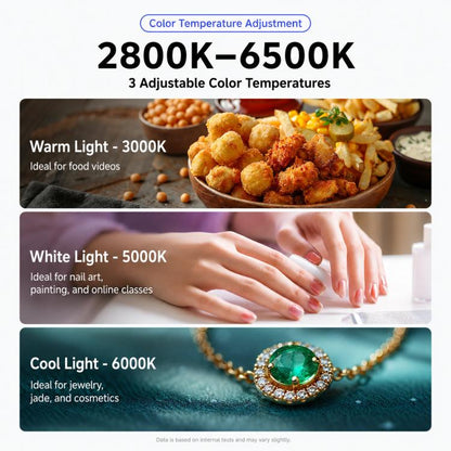 Handheld Smartphone Video Rig Light Rechargeable Camera Cage Ring Light, 4400mAh, 6600mAh, 8000mAh