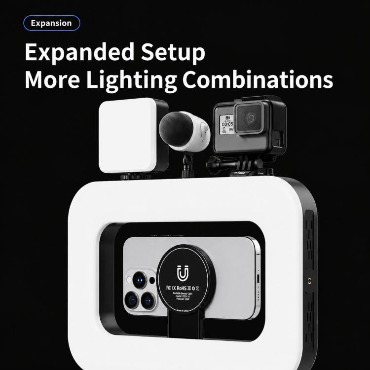 Phone Video Rig Light Rechargeable Handheld Selfie Ring Light, ZGRL01 Three-Color Temperature