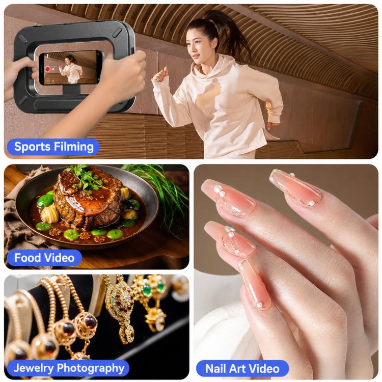 Phone Video Rig Light Rechargeable Handheld Selfie Ring Light, ZGRL01 Three-Color Temperature