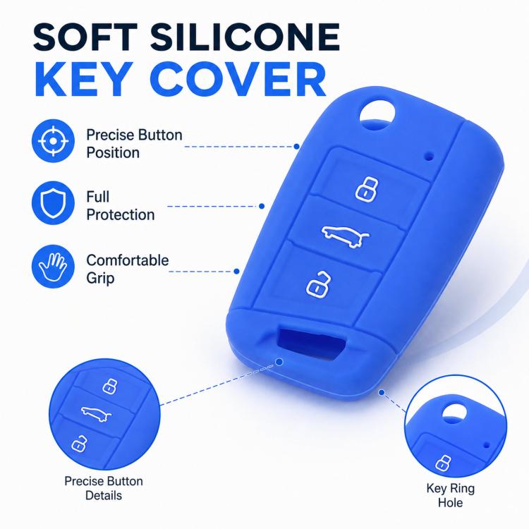 Silicone Key Cover For Volkswagen Golf 7 / Teramont X / Bora / Lavida Plus / T-Cross / Sagitar