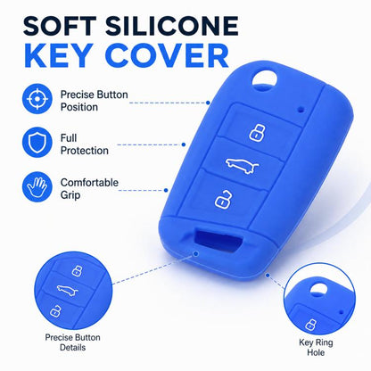 Silicone Key Cover For Volkswagen Golf 7 / Teramont X / Bora / Lavida Plus / T-Cross / Sagitar