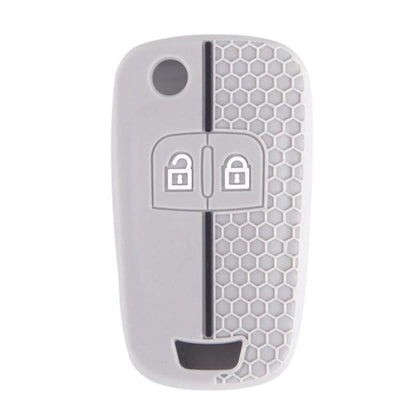 Folding Two-Button Honeycomb Texture Full-Coverage Key Cover for Opel Meriva
