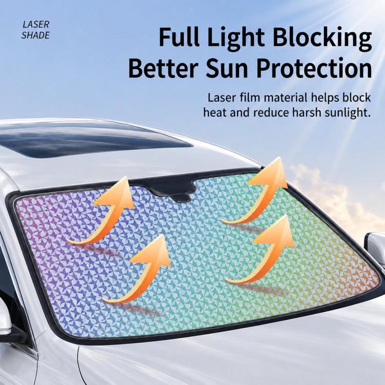 Car Windshield Laser-Etched Thickened Foldable Sunshade, 140x70cm, 130x60cm, 130x70cm, 140x75cm, 150x80cm
