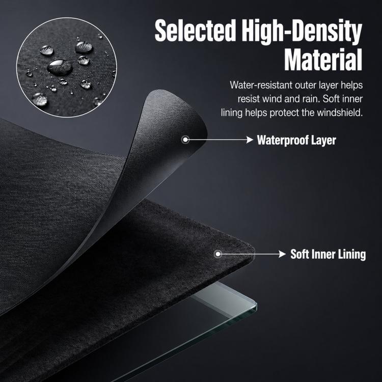 Car Windshield Rain Gutters Prevent Leaf Bird Droppings Dust Cover, Front Aluminum Tint, Front Polyester Taffeta