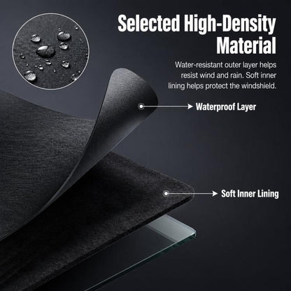 Car Windshield Rain Gutters Prevent Leaf Bird Droppings Dust Cover, Front Aluminum Tint, Front Polyester Taffeta