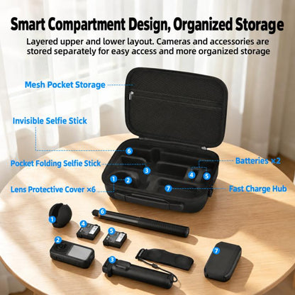 For Insta360 X6 BRDRC Portable Handbag Shoulder Crossbody Bag