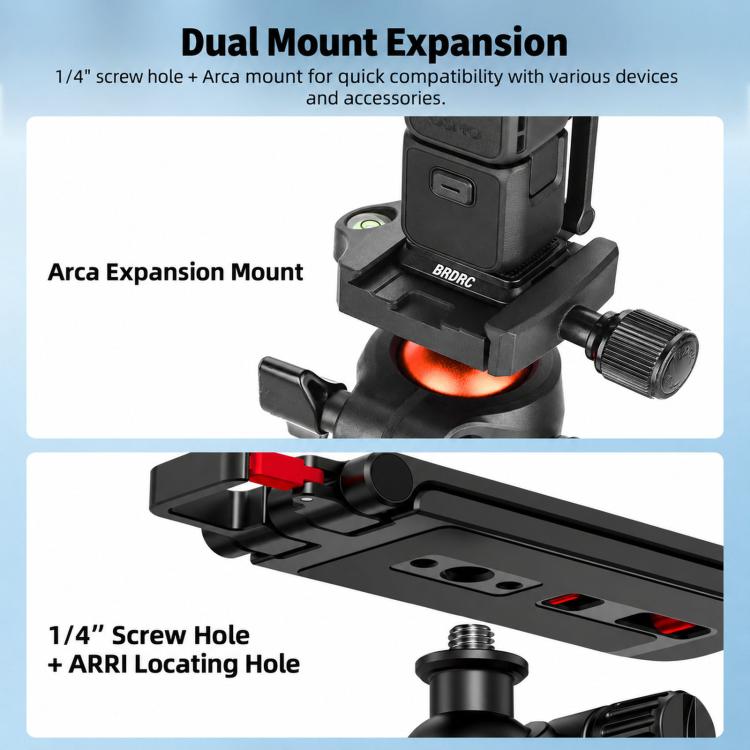 BRDRC Rotating Magnetic Tripod Expansion Clip For DJI Osmo Pocket 4P / Insta360 X6