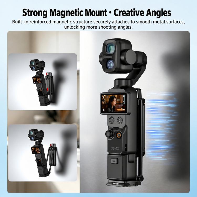 BRDRC Rotating Magnetic Tripod Expansion Clip For DJI Osmo Pocket 4P / Insta360 X6
