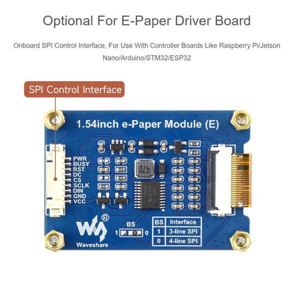 Waveshare 1.54inch E6 E-Paper Display, E Ink Spectra 6 Full-Color, 240X240 Pixels, SPI Interface, Without Driver Board, With Driver Board