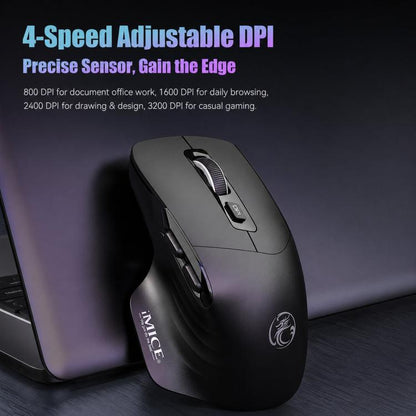 IMICE G209 Wireless Mouse Dual Mode Bluetooth 2.4G Ergonomic Rechargeable Optical Mice