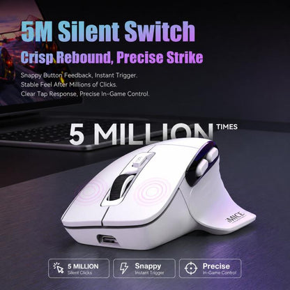 IMICE G209 Wireless Mouse Dual Mode Bluetooth 2.4G Ergonomic Rechargeable Optical Mice