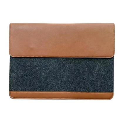 Felt Laptop Sleeve Bag PU Leather Cover Envelope Case Magnetic Closure, 14-15.4 inch, 13-14 inch