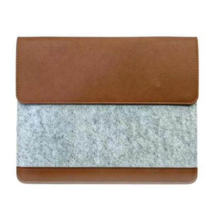 Felt Laptop Sleeve Bag PU Leather Cover Envelope Case Magnetic Closure, 14-15.4 inch, 13-14 inch