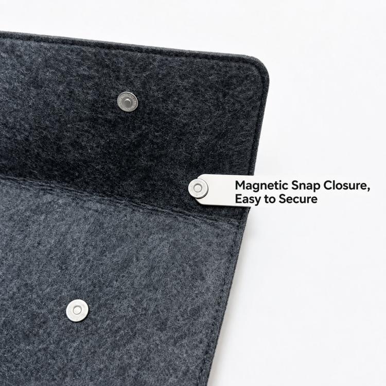 Felt Laptop Sleeve Bag PU Leather Cover Envelope Case Magnetic Closure, 14-15.4 inch, 13-14 inch