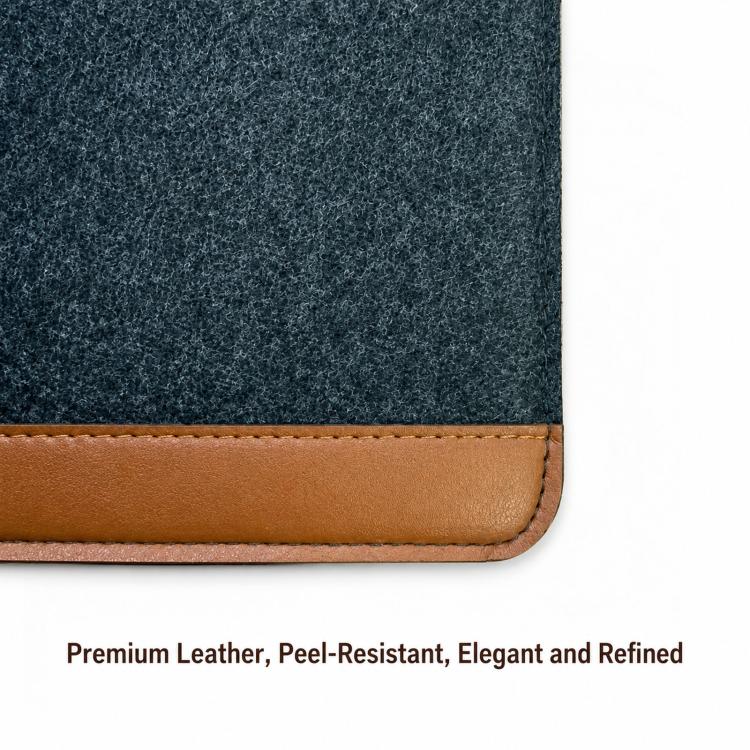 Felt Laptop Sleeve Bag PU Leather Cover Envelope Case Magnetic Closure, 14-15.4 inch, 13-14 inch