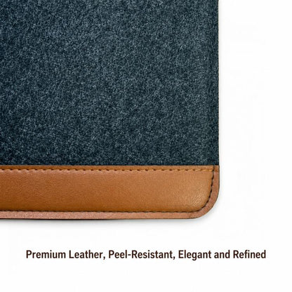 Felt Laptop Sleeve Bag PU Leather Cover Envelope Case Magnetic Closure, 14-15.4 inch, 13-14 inch