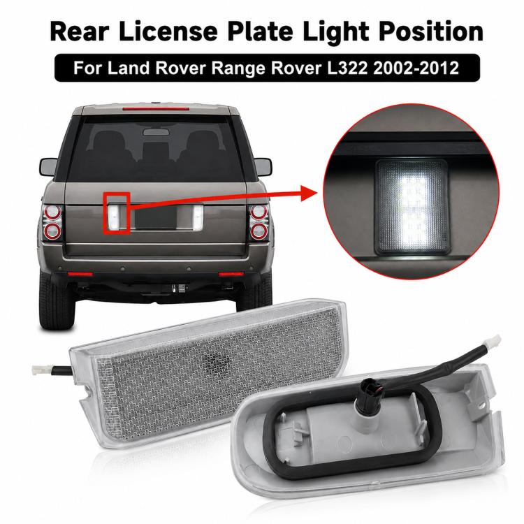 For Land Rover Range Rover Executive L322 Rear License Plate Brake Light, Left XFD000053, Right XFD000043