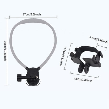 For Insta360 Luna Pro / Ultra Dual Cold Shoe Expansion Cage, Only Cage, Neck Mount Set