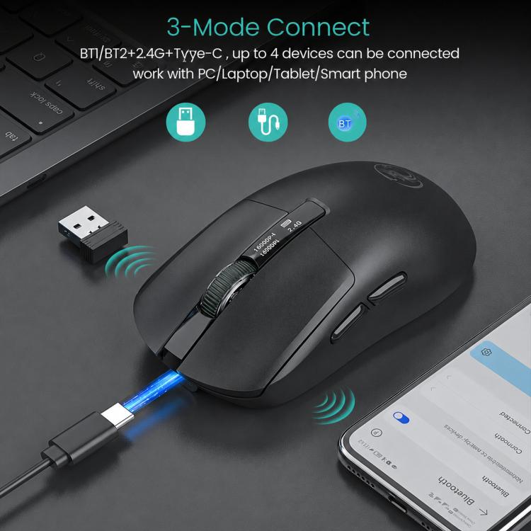 iMICE G200 Tri-Mode Wireless Gaming Bluetooth Mouse Lightweight Office Mouse With Display