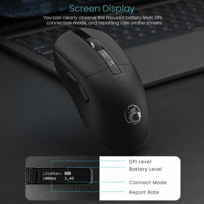 iMICE G200 Tri-Mode Wireless Gaming Bluetooth Mouse Lightweight Office Mouse With Display