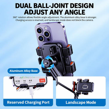 Electric Motorcycle Shake-Stabilized Navigation Phone Holder, Handlebar, Rearview Mirror