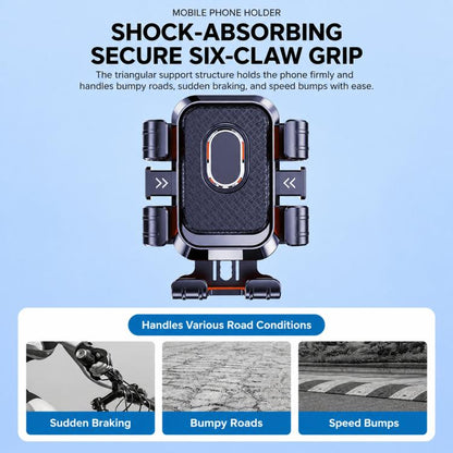 Electric Motorcycle Shake-Stabilized Navigation Phone Holder, Handlebar, Rearview Mirror