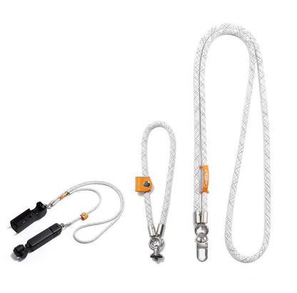 Cwatcun D232 Camera Lanyard 2 In 1 Crossbody Neck Strap Adjustable Wrist Rope With 1/4 Screw Quick Release Clasp, Small Pink, Small Light Gray, Medium Light Gray