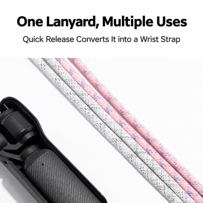 Cwatcun D232 Camera Lanyard 2 In 1 Crossbody Neck Strap Adjustable Wrist Rope With 1/4 Screw Quick Release Clasp, Small Pink, Small Light Gray, Medium Light Gray