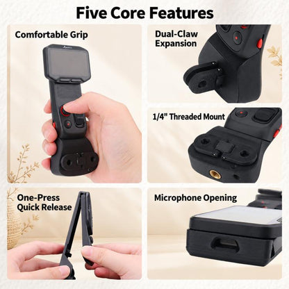 For Insta360 Luna Pro/Ultra Screen Module Quick Release Handle Extension Mount, Handle