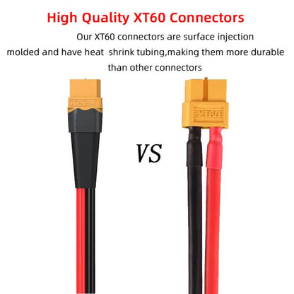 XT60 Male/Female Extension Cable 30A Mobile Energy Storage Pure Copper Connector, 0.61m, 0.91m, 1.83m, 3.66m, 6.1m, 9.15m, 12.1m, 15.2m