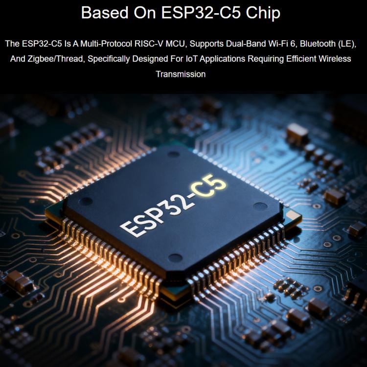 Waveshare ESP32-C5 Mini Dual-Band Wi-Fi 6 Development Board, 240MHz Single-Core Processor, with Pinheader, Without Pinheader