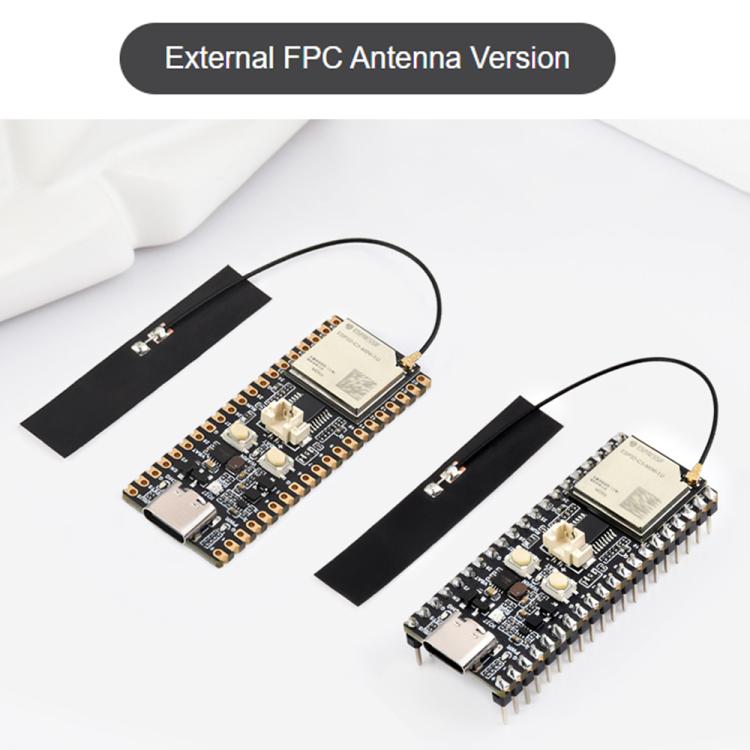 Waveshare ESP32-C5 Dual-Band Wi-Fi 6 Development Board External FPC Antenna, Without Pinheader, With Pinheader