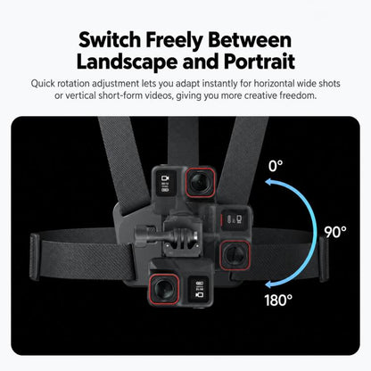 For Insta360 X6 / X5 / Ace Pro 2 / GO Ultra Original Chest Mount 2.0, Chest Mount 2.0