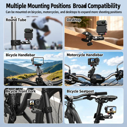 BRDRC Quick-Release Bicycle Mount, For DJI Osmo Action 6 / 4 / 5 Pro, For DJI Osmo 360 II / Nano