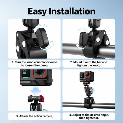 BRDRC For Quick-Release Cycling Mount For Insta360 Ace / Ace Pro 2 / X6 / X5 / X4 Air