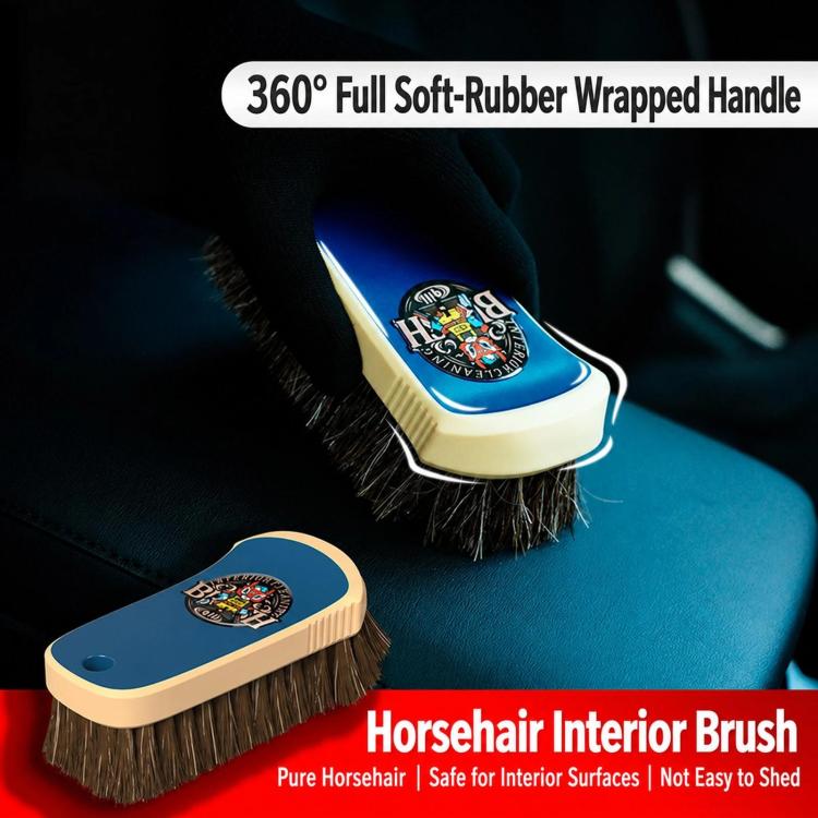 qili Horsehair Brush For Cleaning Automotive Leather Interior Seats