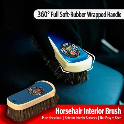 qili Horsehair Brush For Cleaning Automotive Leather Interior Seats